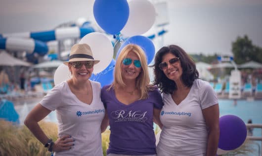 women at the nac pool event