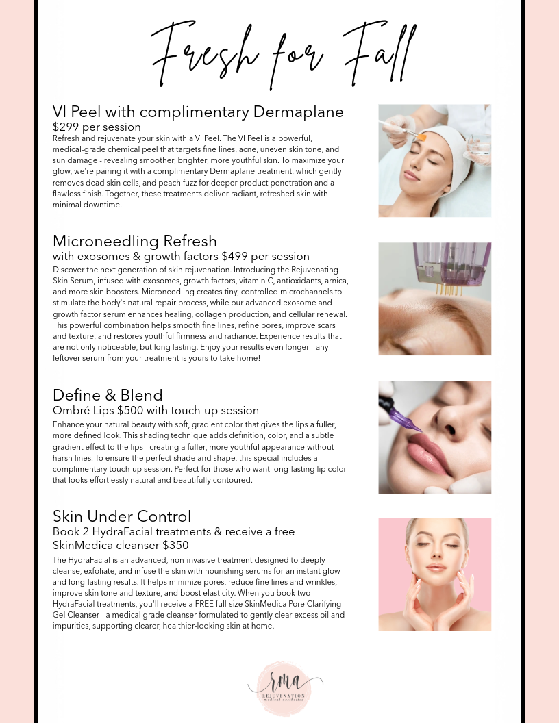 New September Specials | Rejuvenation Medical Aesthetics