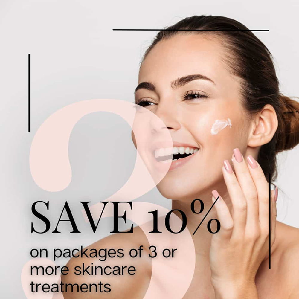 Save 10% on various packages of 3 or more skincare treatments