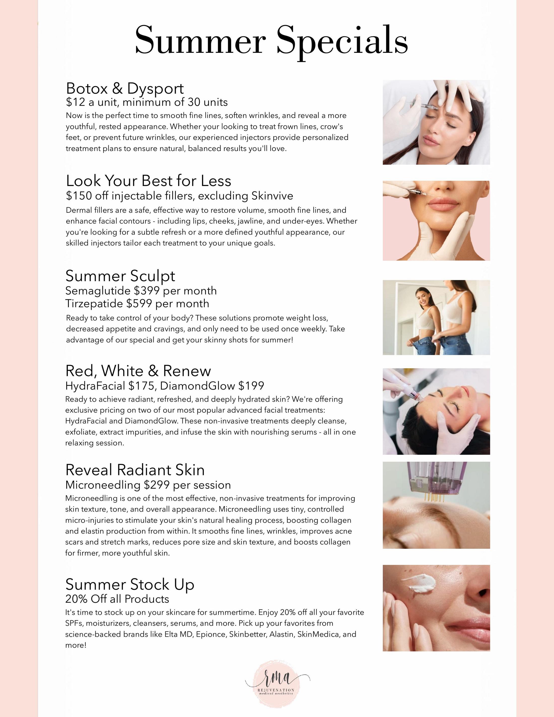 New July Specials | Rejuvenation Medical Aesthetics